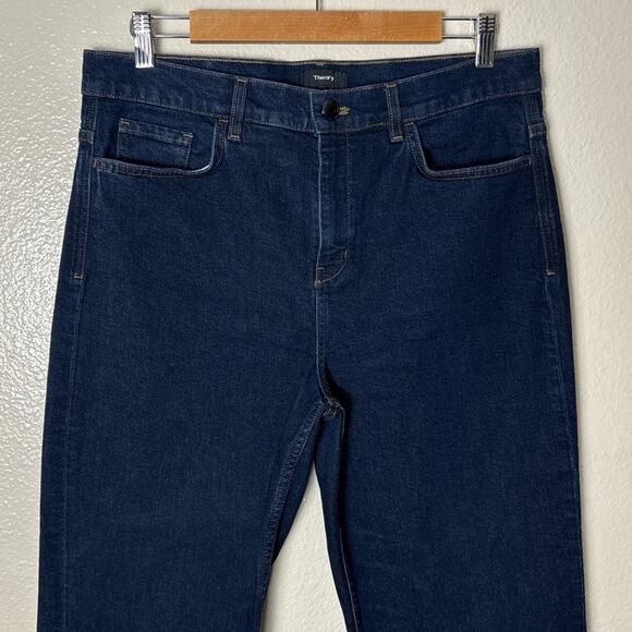 Theory Treeca Cropped Jeans Woman's size 30 indigo blue denim tapered leg - Picture 5 of 15